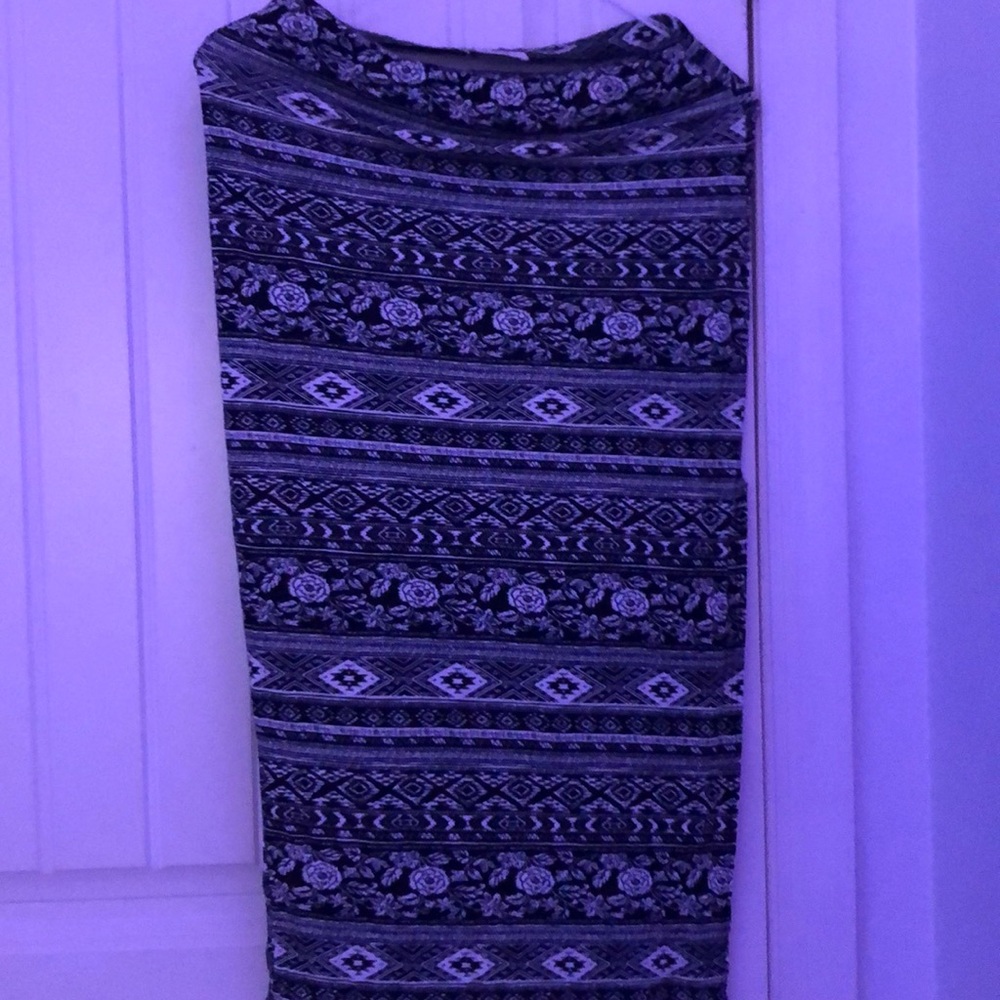 black skirt with white different white designs